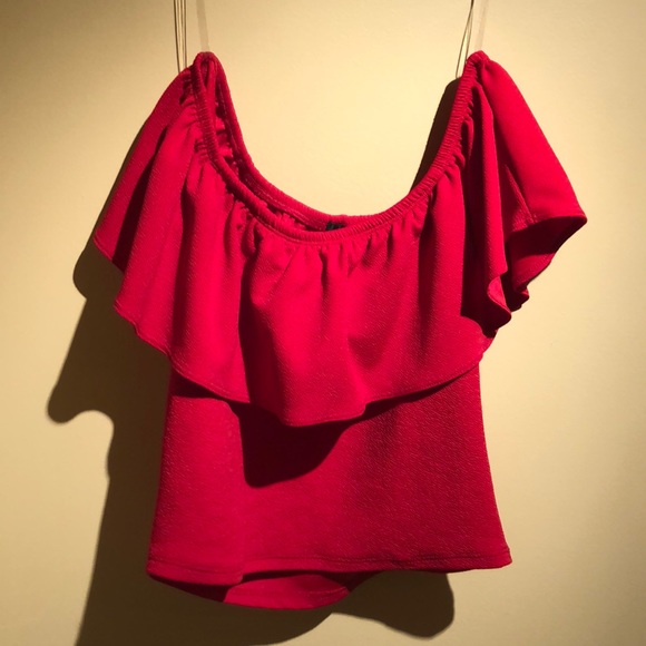 Moa Moa Tops - Red Off the shoulder top
